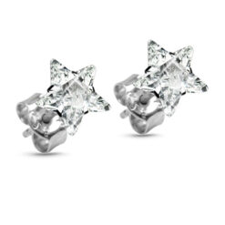 925 Sterling Silver Earrings Star CZ