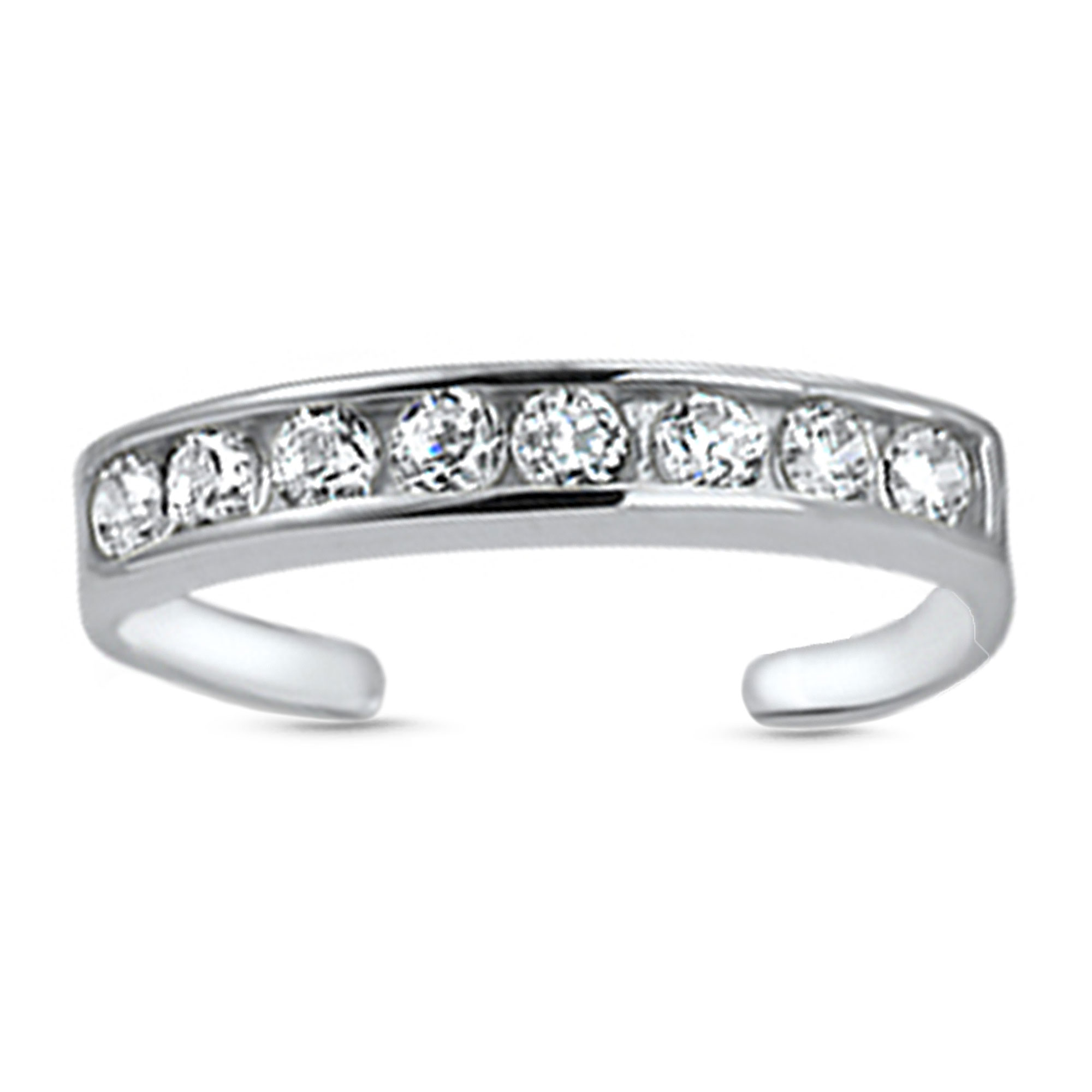 925 Sterling Silver CZ Toe Ring