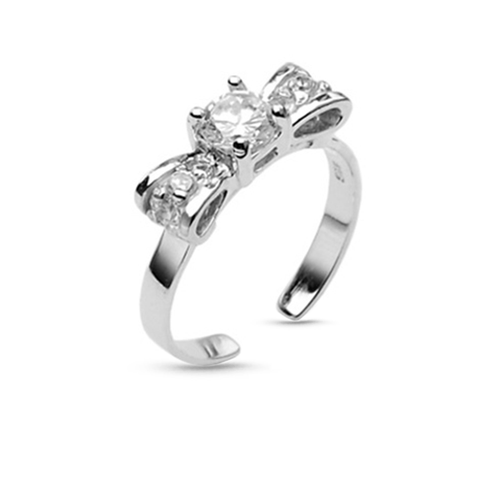925 Sterling Silver Bow Toe Ring