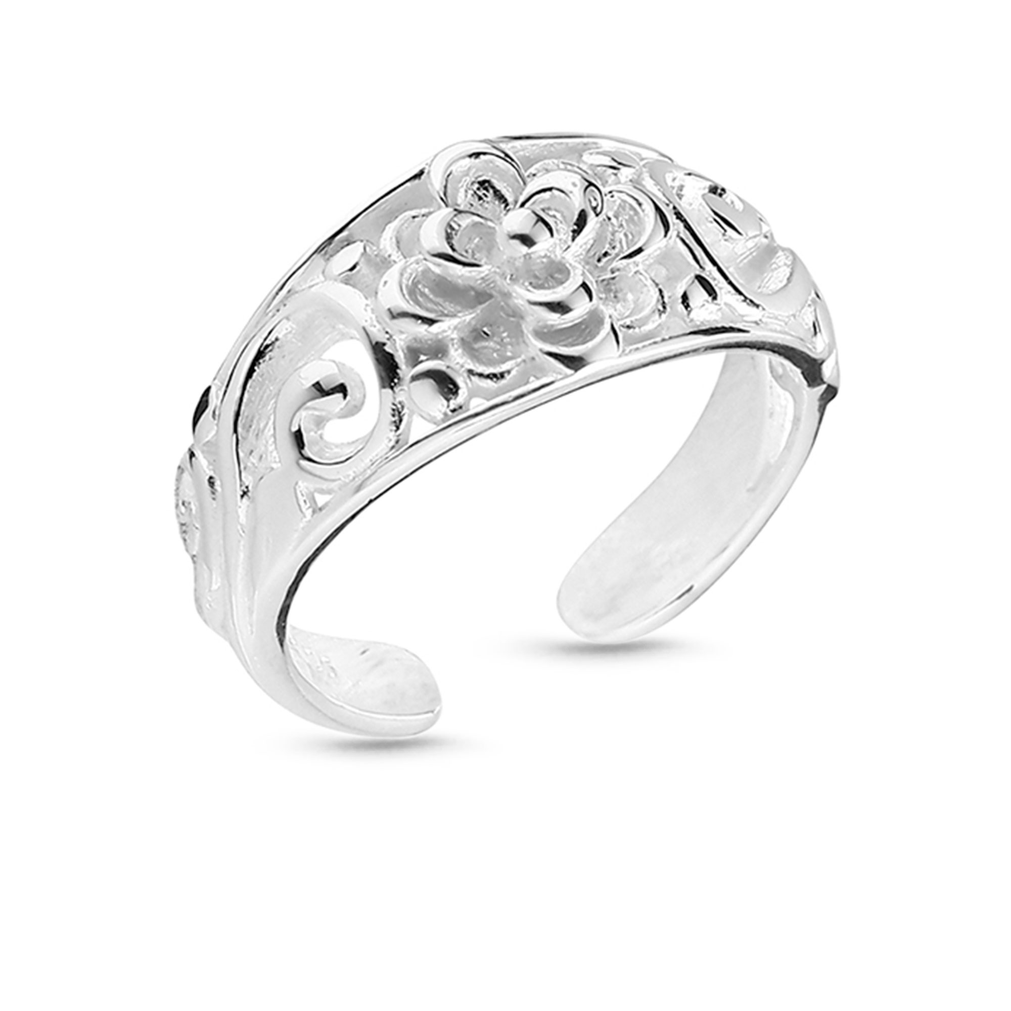 925 Sterling Silver Flower Toe Ring