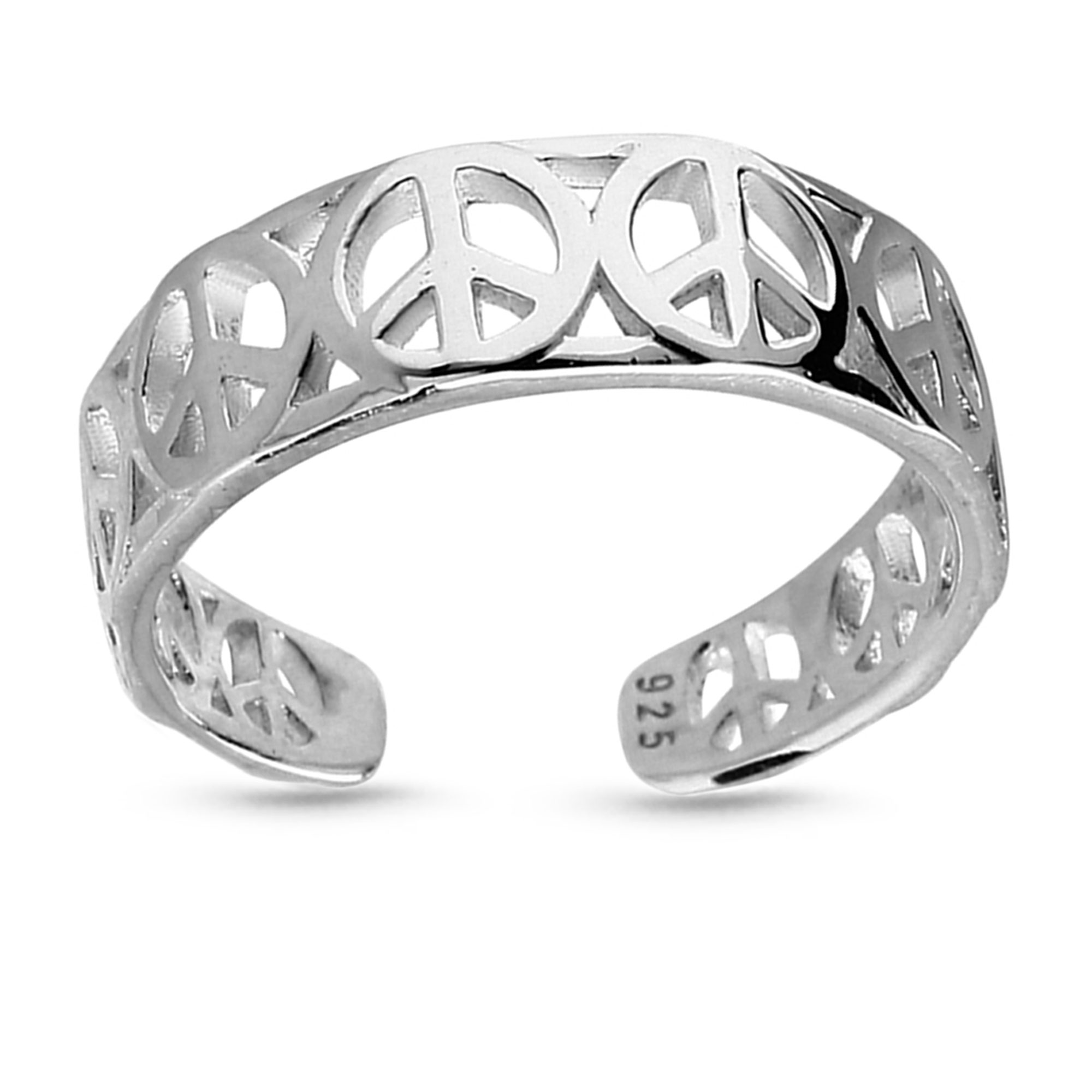 925 Sterling Silver Peace Toe Ring
