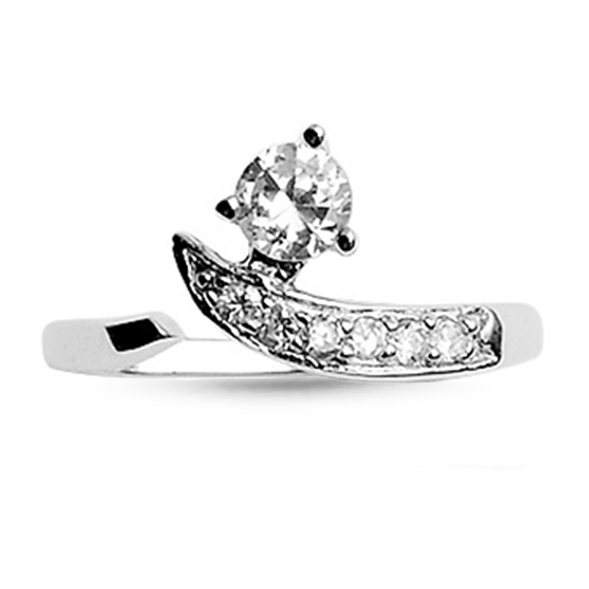 925 Sterling Silver Clear CZ Toe Ring