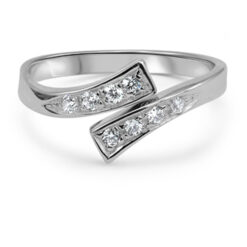 14K White Gold CZ Toe Ring