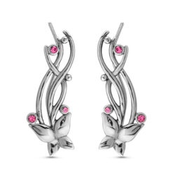 Butterfly Style Ear Crawler, Ear Vine, Ear Sweep Earrings 316L Surgical Steel