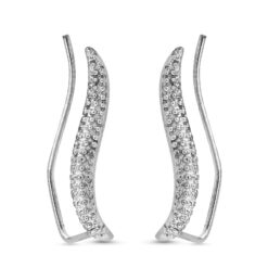 Textured Style Ear Crawler, Ear Vine, Ear Sweep Earrings