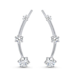 925 Sterling Silver or 18K Gold Plated Ear Crawler, Ear Vine, Ear Sweep Earrings