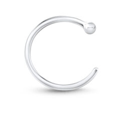 Open Hoop Nose Ring 14K White, Yellow, Rose Gold