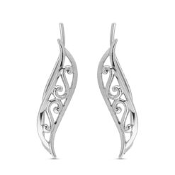 Wave Style Ear Crawler, Ear Vine, Ear Sweep Earrings 316L Surgical Steel