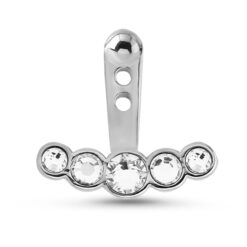 5 Stone Ear Jacket Earrings Cartilage Tragus Helix Labret 316L Surgical Steel